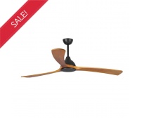 Fanco Sanctuary 3 Blade 70" DC Ceiling Fan with Remote Control in Black with Teak Blades